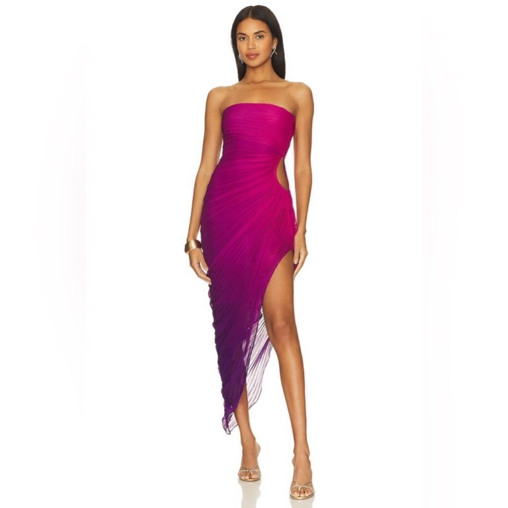 Rococo Sand Ombre Wine Midi Dress